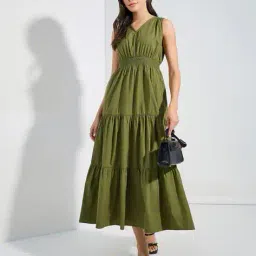 jash creation Women V-Neck Fit & Flare Dress image 1