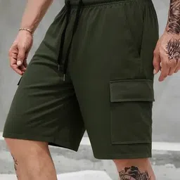 prerit Men Regular Fit Cargo Shorts image 1