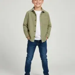 cherry crumble by nitt hyman Boys Ribbed Regular Fit Spread-Collar Shirt-picture-47