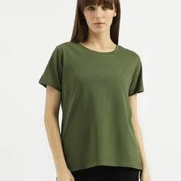 united colors of benetton Women Relaxed Fit Round-Neck T-Shirt-picture-27