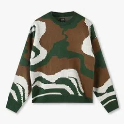 Boys Camouflage Print Round-Neck Sweater-image-21