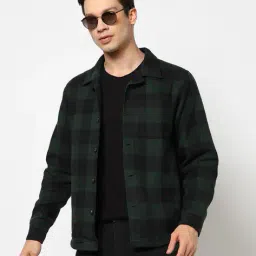 yousta Men Tweed Checked Regular Fit Shacket image 1