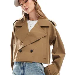 asos design Cropped Trench Coat image 1