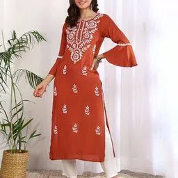 bikasaab Women Embroidered Straight Kurta -picture-30