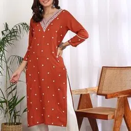 bikasaab Women Embroidered Flared Kurta-picture-14