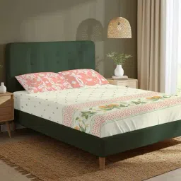 urban space 200 TC Floral Printed Bedsheet with Pillow Cover image 1