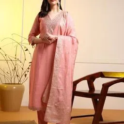 worivoc Women Embroidered Straight Kurta with Pants & Dupatta Set-picture-19