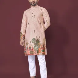 charlotte gracious Men Floral Pattern Regular Fit Long Kurta image 1