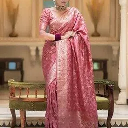 indie picks Woven Banarasi Silk Kanjeevaram Designer Saree -picture-48