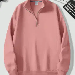 fashion and youth Men Regular Fit Sweatshirt with Half Zip-Closure image 1