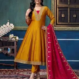 femvy Women Embellished V-Neck Anarkali Kurta-picture-22