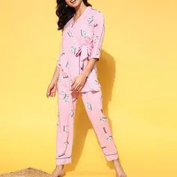 sweet dreams Women Graphic Print Top & Pyjamas Set with Robe-picture-42