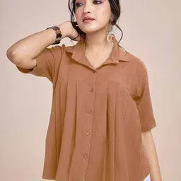 Women Regular Fit Top with Spread Collar-image-12