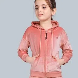 Girls Regular Fit Stone Artwork Zip-Up Hooded Sweatshirt-image-66