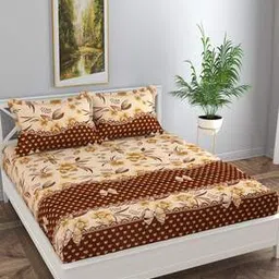 florida  Polycotton Floral King Bedsheet with 2 Pillow Covers-picture-14