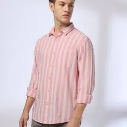 john players Men Striped Slim Fit Shirt with Patch Pocket-picture-23