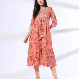 avaasa mix n' match Women Floral Print Flared Kurta-picture-24