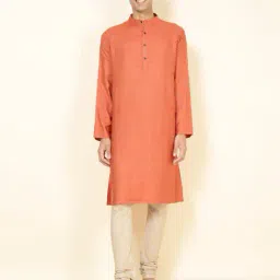 fabindia Men Mandarin-Collar Relaxed Fit Kurta image 1