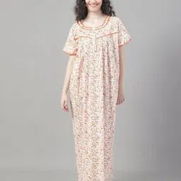 shararat Floral Print Round-Neck Nightie-picture-29