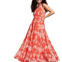 deewa Women Floral Print Tiered Dress-picture-42
