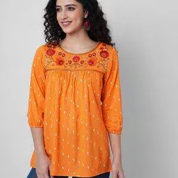 Micro Print Round-Neck Top-image-7
