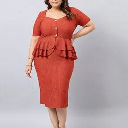 orchid blues Women Bodycon Dress with Ruffled Detail-picture-13