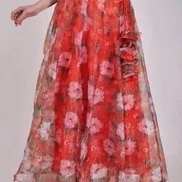 Women Floral Print Flared Skirt-image-30
