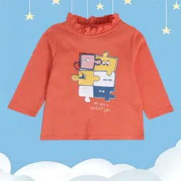 mini klub Graphic Print Regular Fit Ruffled Neck Top image 1