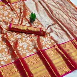 panzora Women Woven Zari Saree with Contrast Border-picture-36