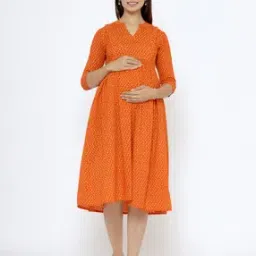 crafiqa Women Micro Print Fit & Flare Dress-picture-14