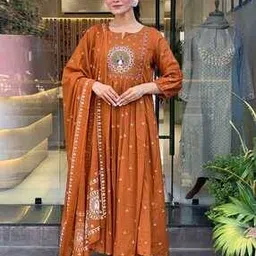 nyrika Women Embroidered Flared Kurta Pants Set with Dupatta -picture-38