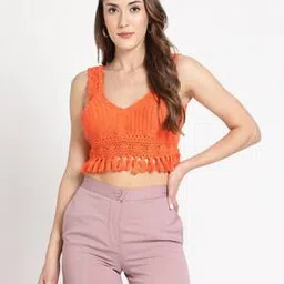 kapasriti Women Crochet Regular Fit Cotton Crop Top-picture-33
