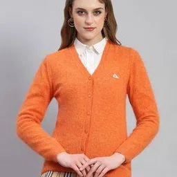 monte carlo Women Button-Down Cardigan with Ribbed Hem-picture-11
