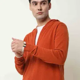 rare rabbit Zip-Front Hoodie with Ribbed Hems image 1