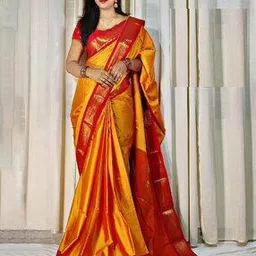 juhi collection Women Silk Saree with Contrast Border-picture-10