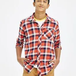 no mondays Checked Regular Fit Patch Pocket Cotton Shirt with Spread Collar-picture-50