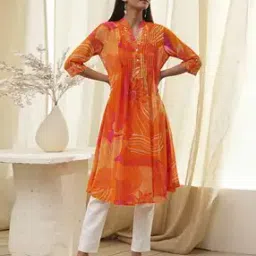 biba Women Floral Print No Darts A-Line Kurta-picture-24