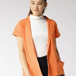 style quotient Solid Short Sleeves Shrug image 1