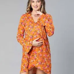 oxolloxo Tropical Print Dress with Bell Sleeves-picture-27