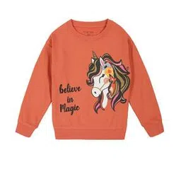 plumtree Girls Graphic Print Regular Fit Sweatshirt-picture-11
