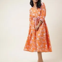 fabindia Floral Print Fit & Flare Dress-picture-24