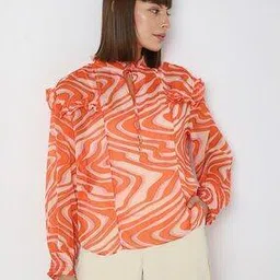 vero moda Graphic Print V-Neck Top-picture-43