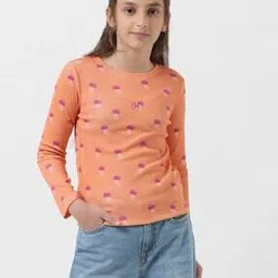 vero moda girl Girls Printed Relaxed Fit Round-Neck T-Shirt-picture-13