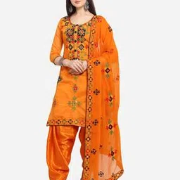 ethnic junction Rajasthani Embroidery Mirror Work Unstitched Dress Material-picture-32