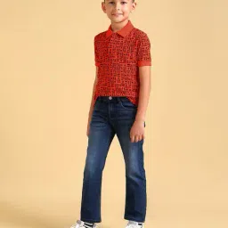 u.s. polo assn. Boys All-Over Brand Print Regular Fit Polo T-Shirt image 1