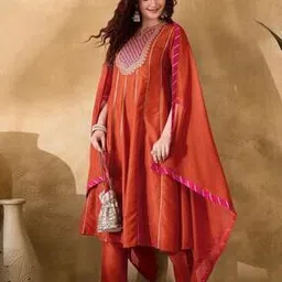 Women Floral Embellished A-Line Kurta Set-image-18