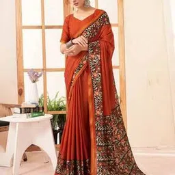satrani Women Printed Saree with Contrast Border-picture-39