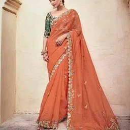 fusionic Embroidered Saree with Tassels-picture-43