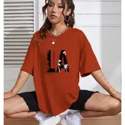 togs & terre Women Typographic Print Oversized Fit Round-Neck T-Shirt-picture-17