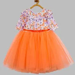 toy balloon kids Girls Round Neck Fit and Flare Dress  -picture-45